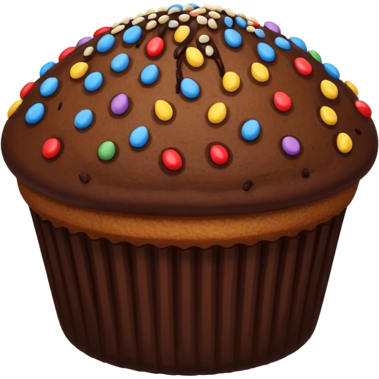 dark brown vanilla muffin chocolate sprinkles on top emoji