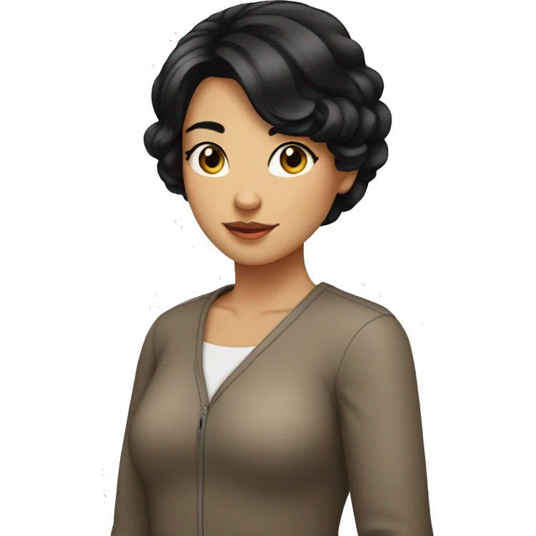 girl with black hair middle partition  emoji