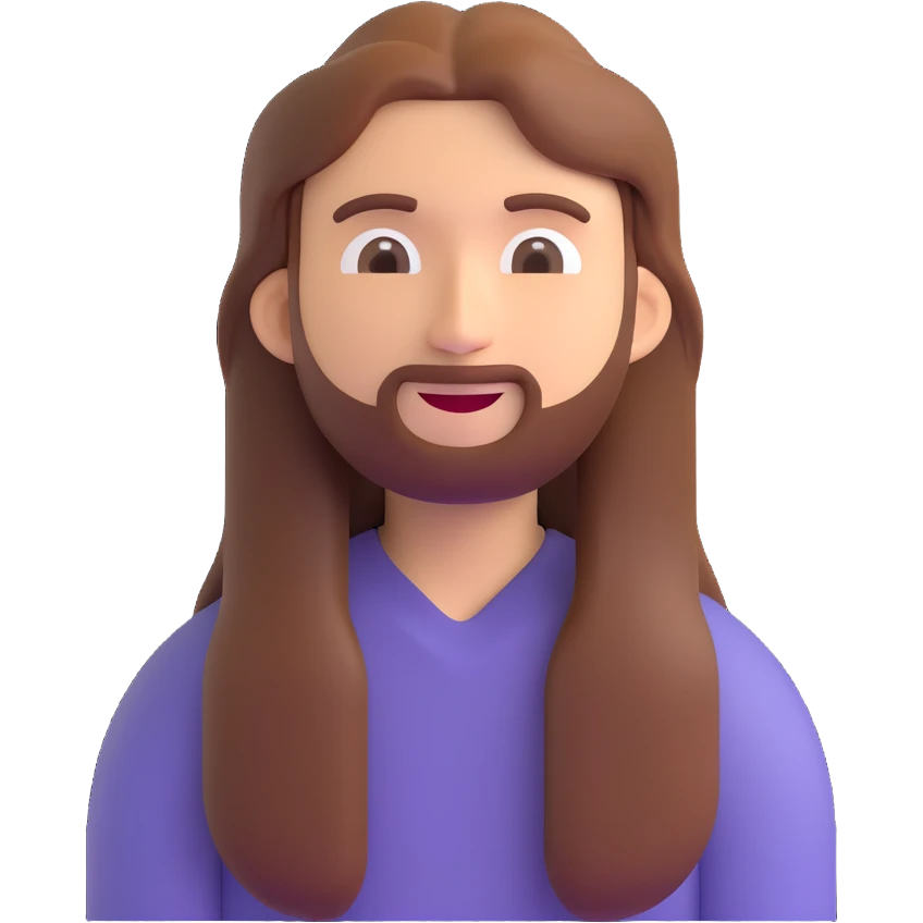 long hair guy, 3D emoji style emoji