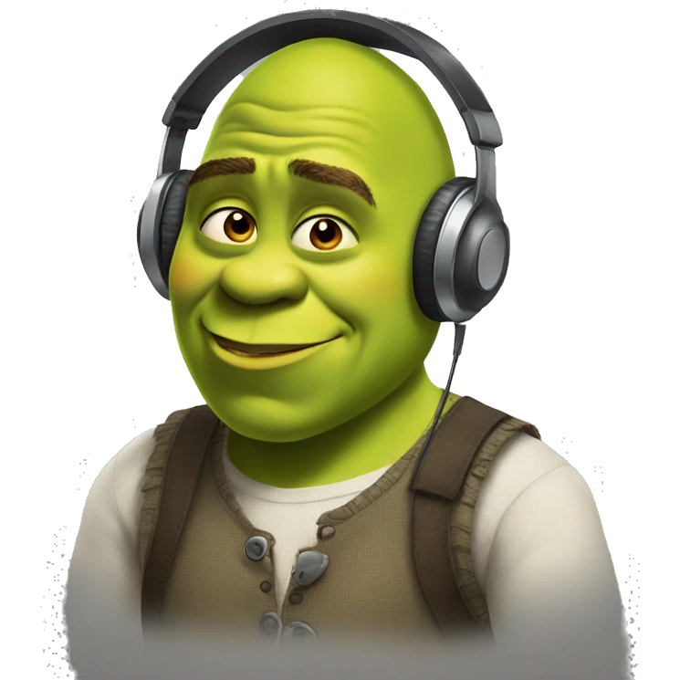 shrek funny with headphones emoji