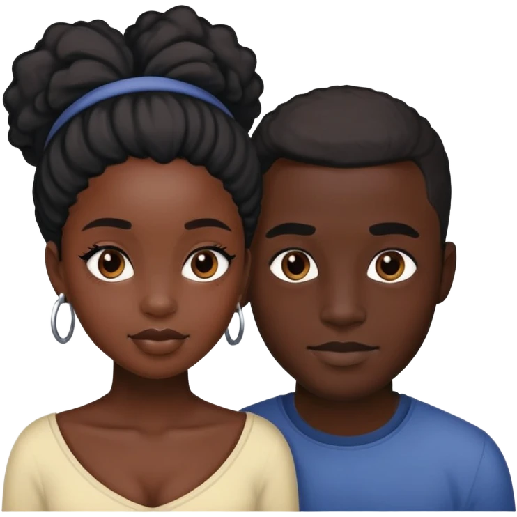 Black girl with black boyfriend  emoji