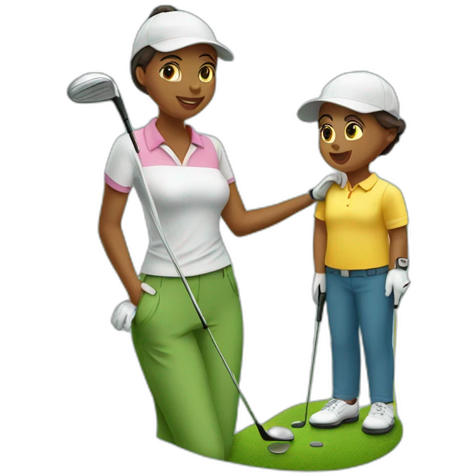 golf-player-with-her-cub emoji