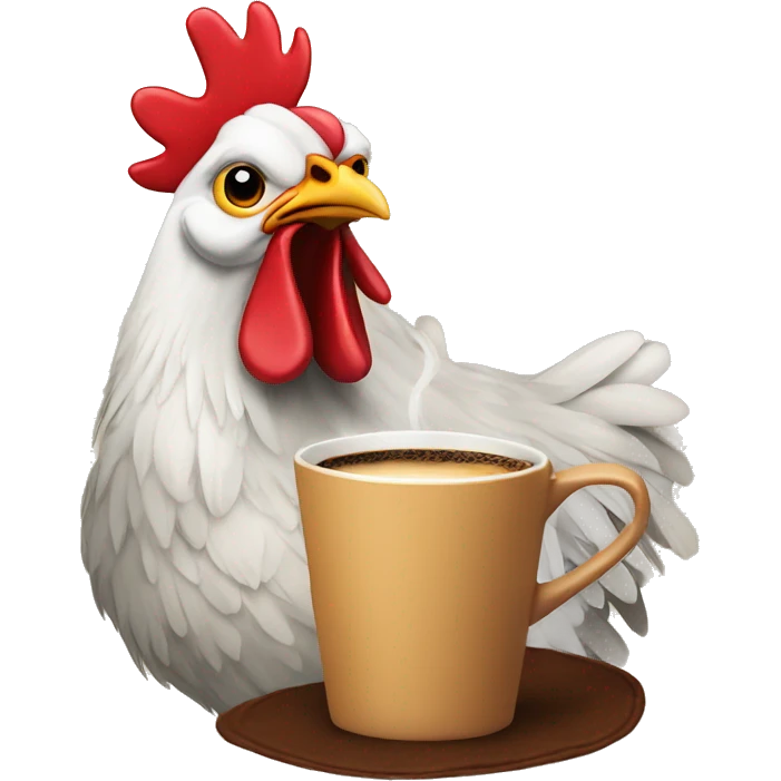 chicken drinking coffee emoji