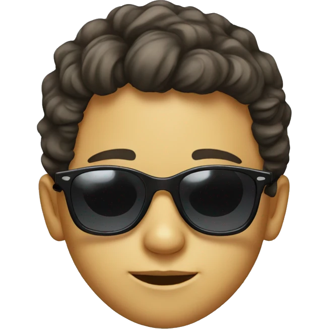 realistic portrait of a boy with sunglasses emoji