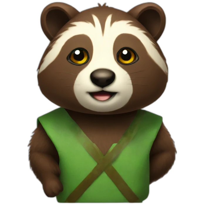 Tanuki-green-tick emoji