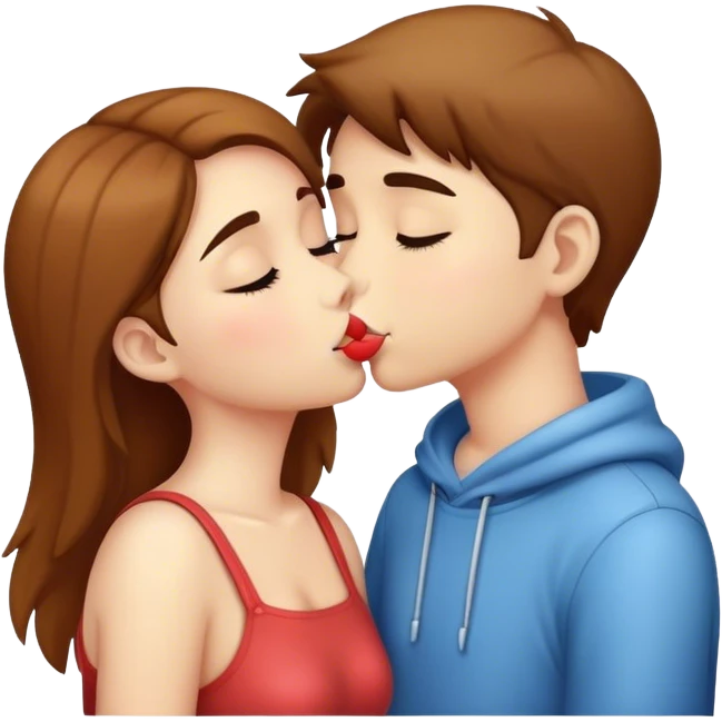 a girl and a boy kissing emoji