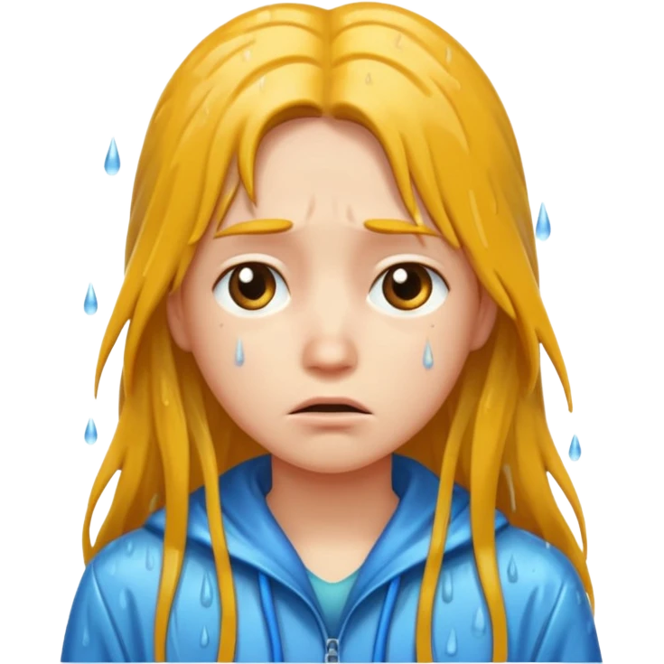 غمگین🧍‍♀️🌧موهای بلند emoji