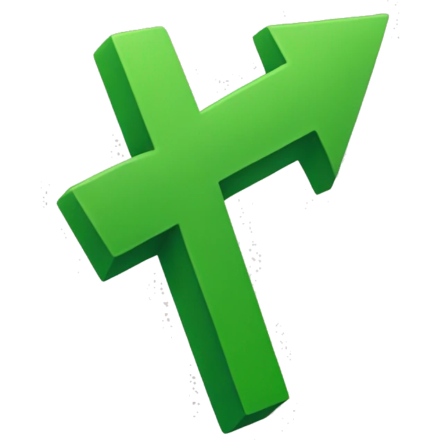 one basic, minimal green up arrow emoji