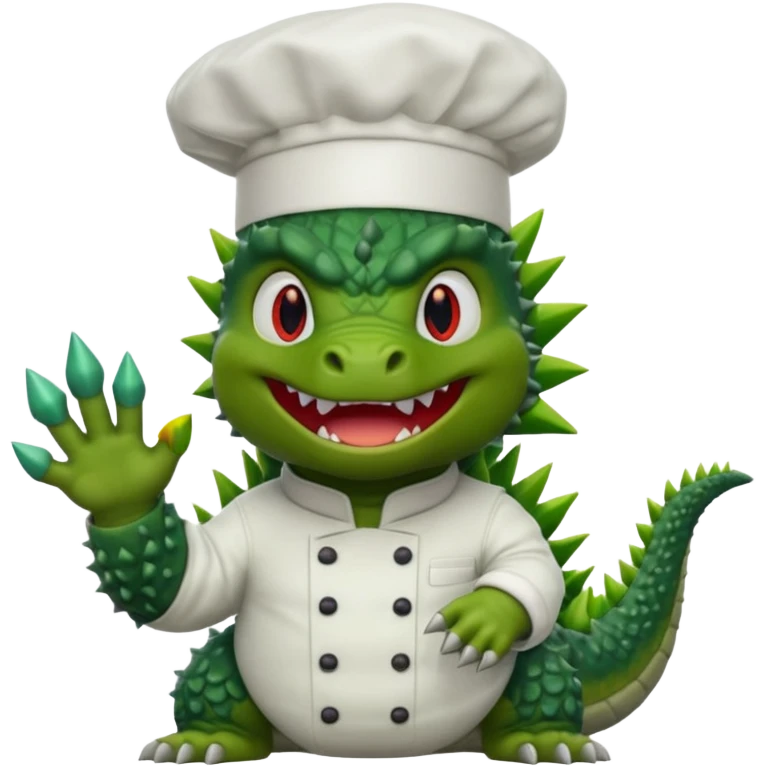 Godzilla that looks like the movies with a chef hat emoji