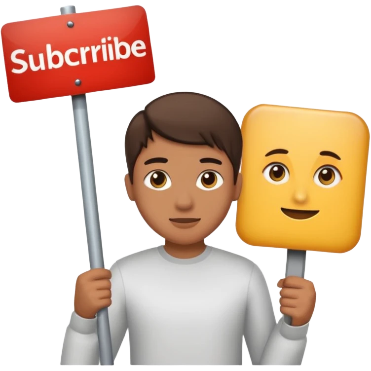 Somebody holding a sign say subscribe to Zylergaming emoji