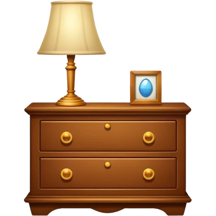 A Cupboard-commode-drawer-night-bed-stand furniture with a night lamp emoji