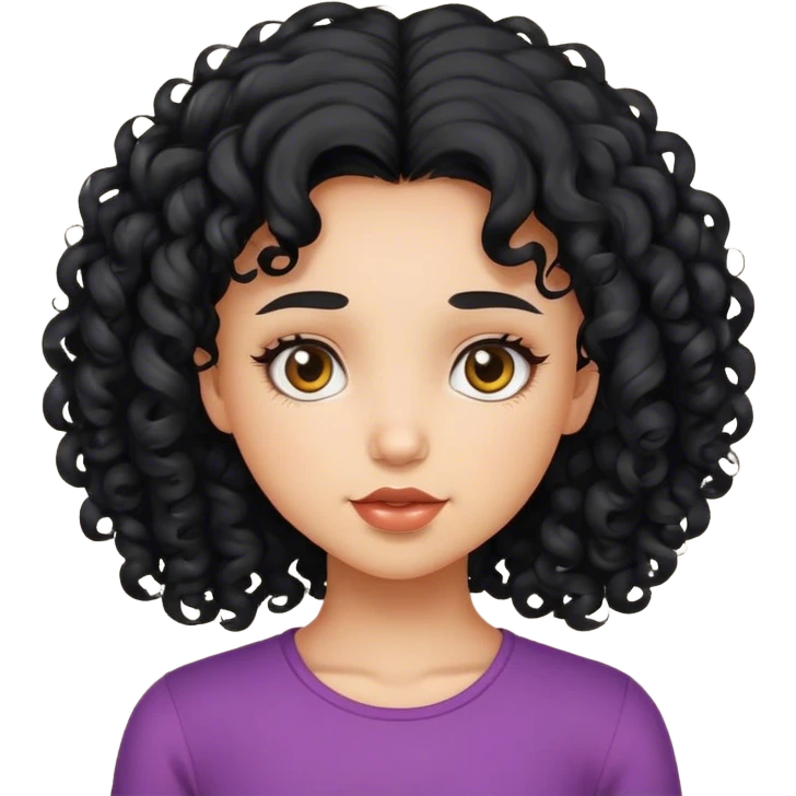 Girl with curly black hair emoji
