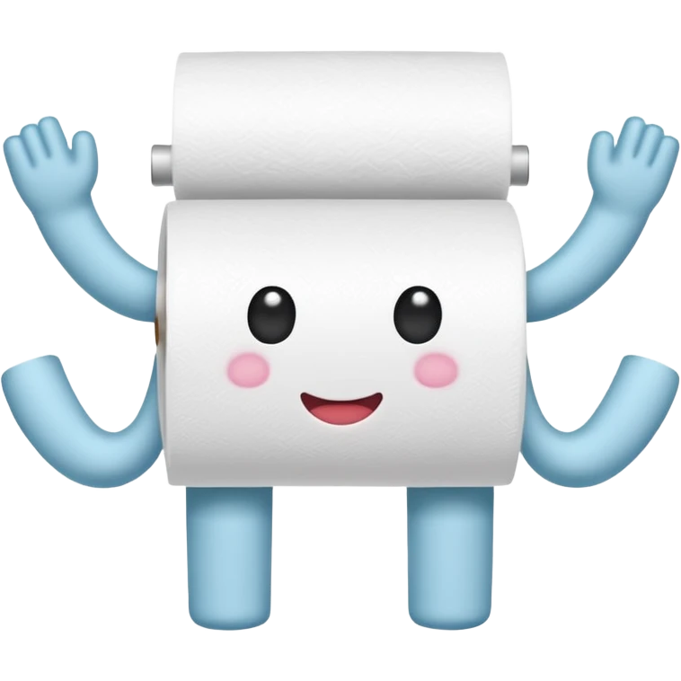 Toilet paper with arms and legs emoji