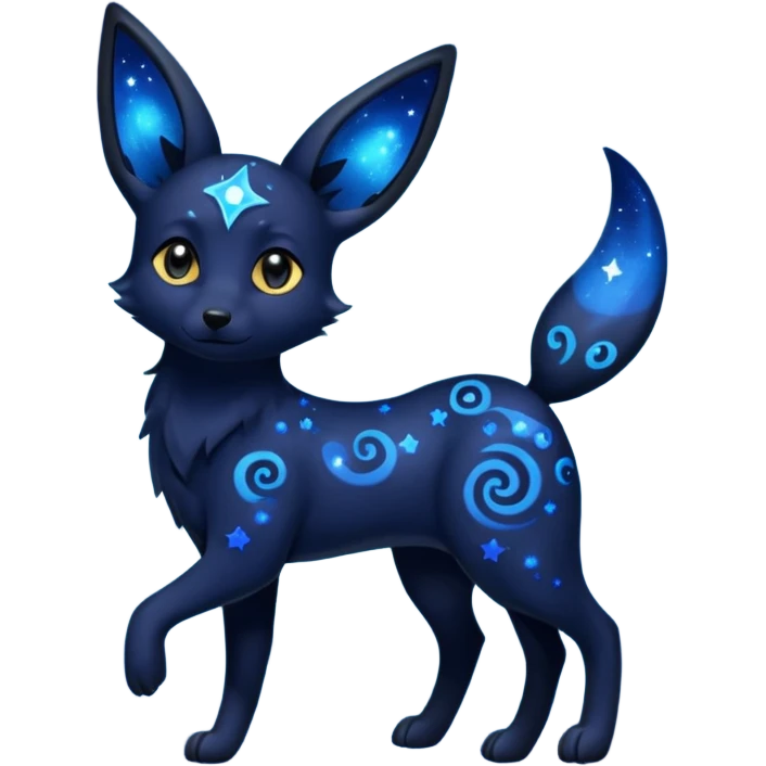 Dark-Deep-Cobalt-Blue Nebulae Starry Sparkly Swirly-patterned Star-patterned Umbreon-spirit emoji