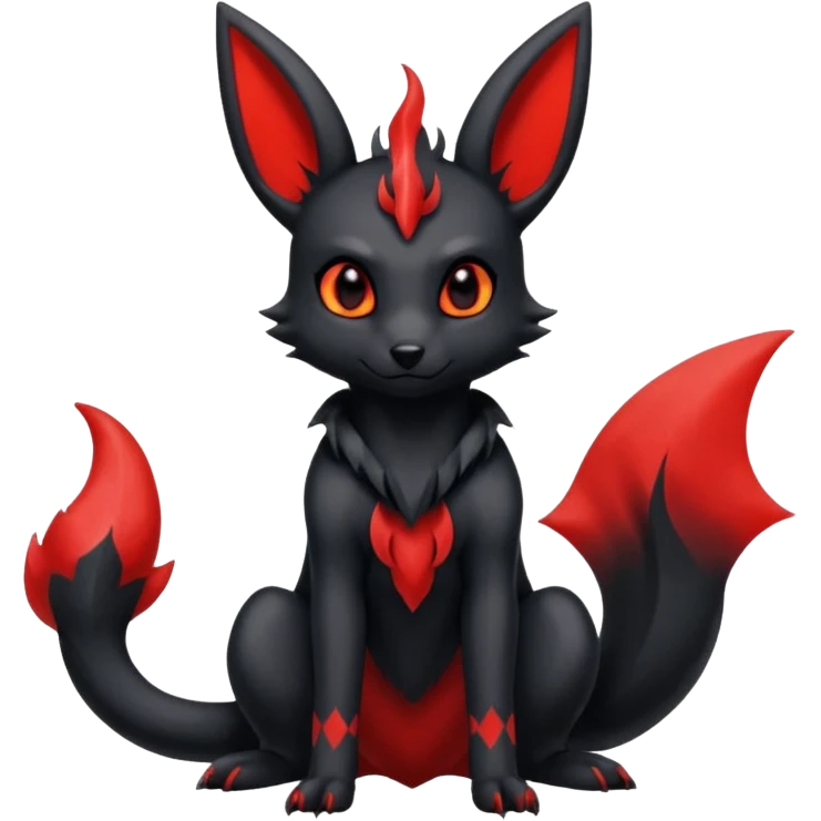  Shiny edgy dark gloomy red gothic cool badass emo-Umbreon-Salandit-Flareon-fusion emoji