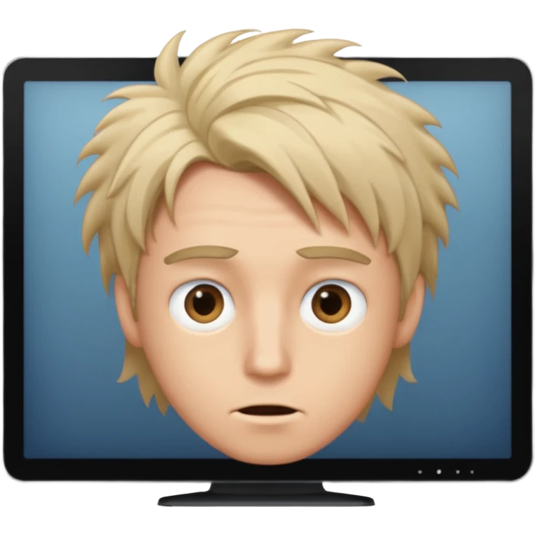 Guy looking at screen crazy emoji
