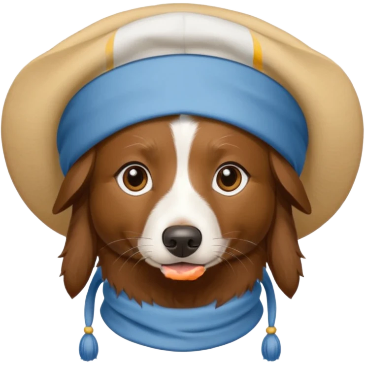 brown border collie with Uyghur Bonnet emoji