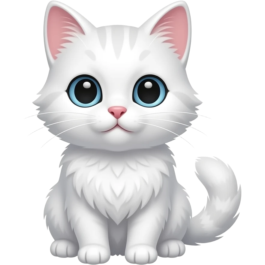 A cute white kitty emoji