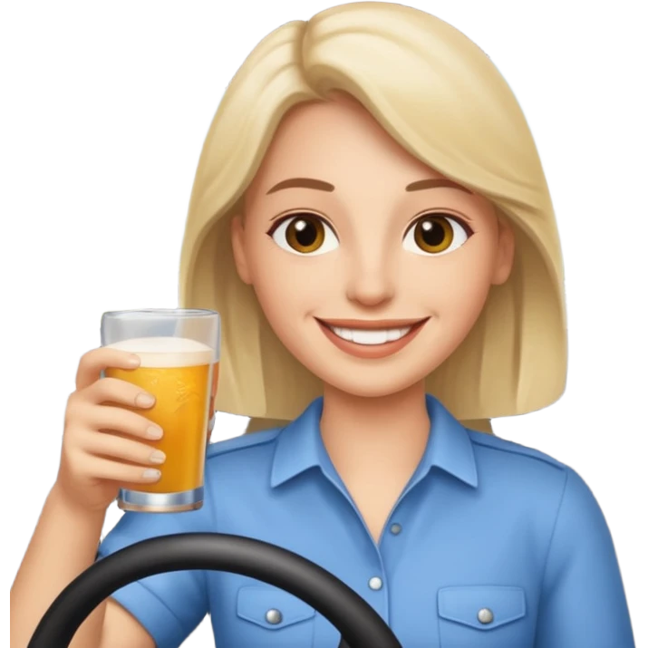 Smiley face drinking and Driving emoji