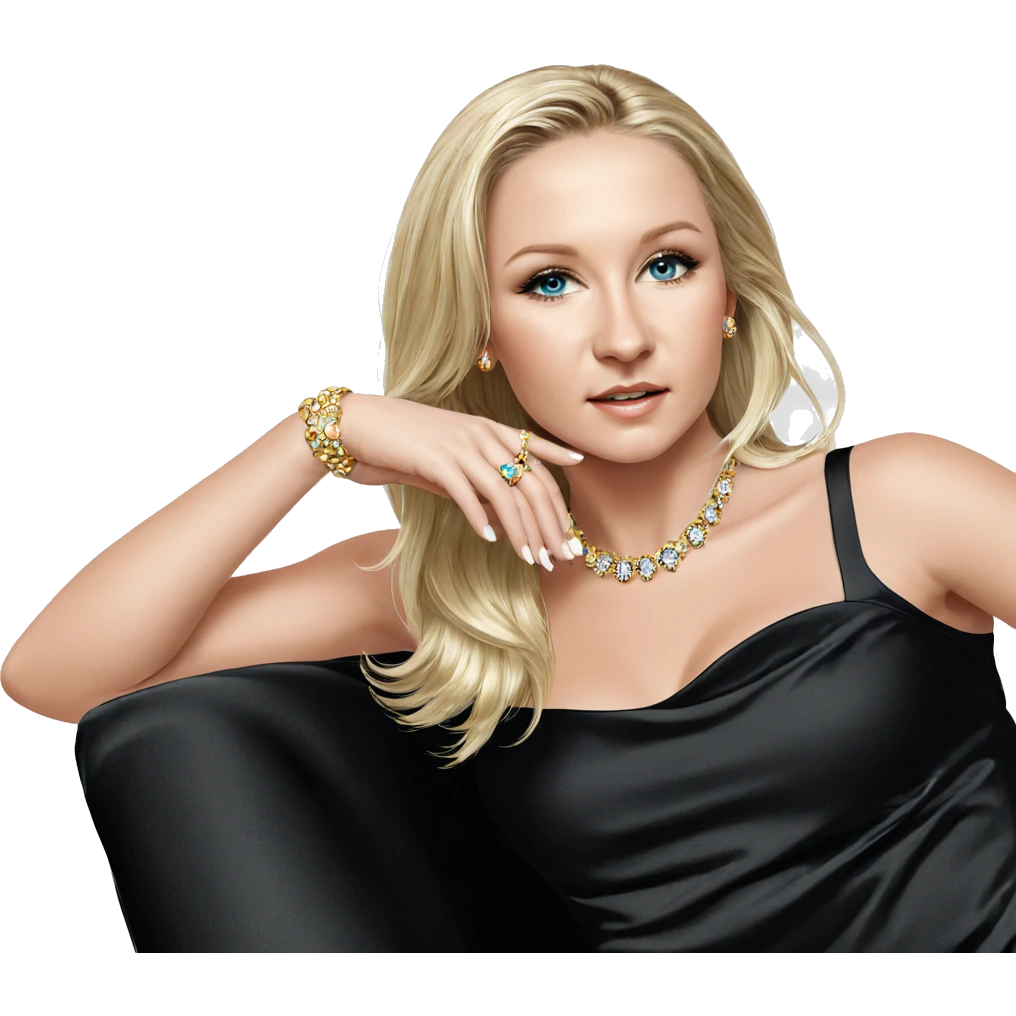 blonde beauty with elegant jewels emoji