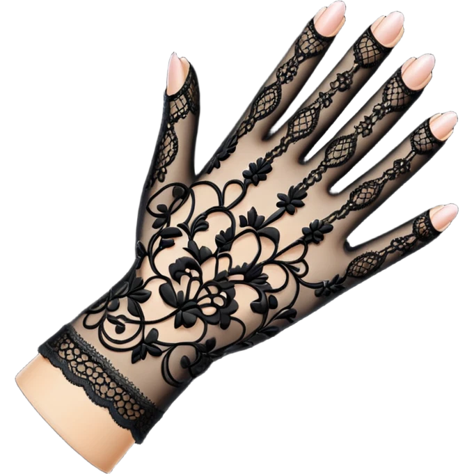 goth black lace glove emoji