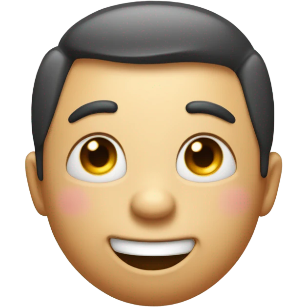 Blushing emoji with bulging cheeks and cheeky smile with eyes looking up and to left innocently emoji
