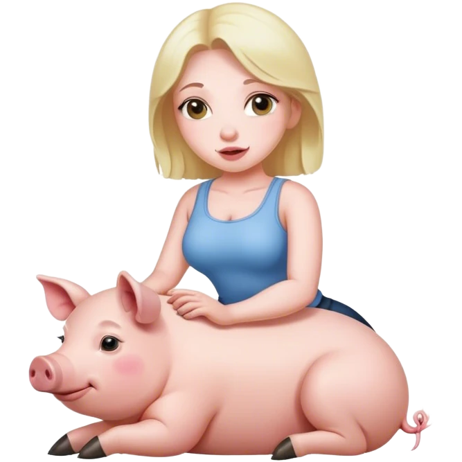 Half pig woman sitting emoji