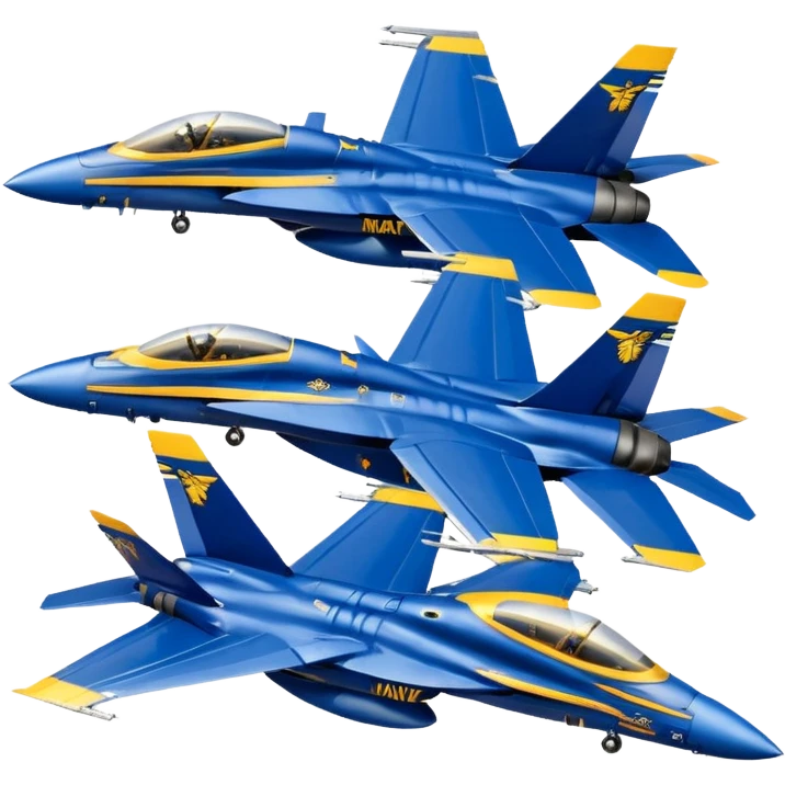 four US Navy Blue Angels f/a-18s performing diamond formation maneuver emoji