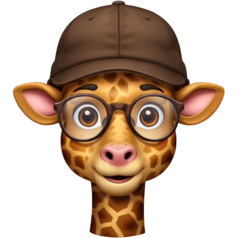 giraffe face wearing glasses and a cap emoji