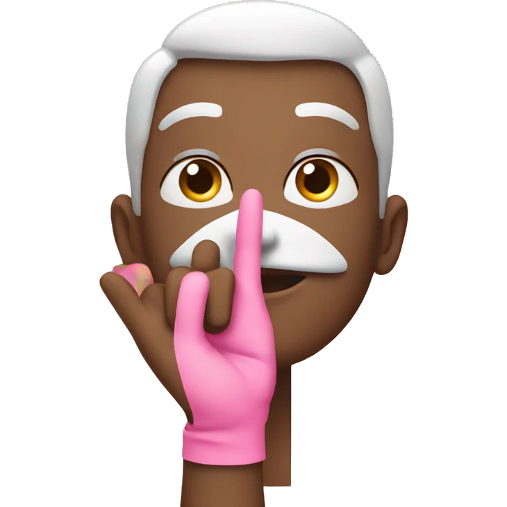 face giving a salute but wearing a pink cast on its salute hand emoji