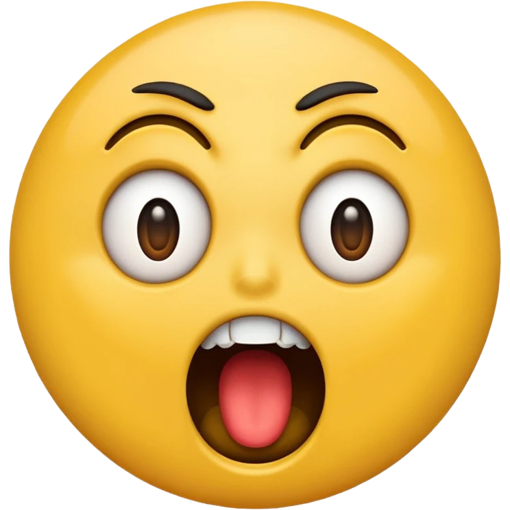 Screaming emoji with eyes facing opposite directions emoji