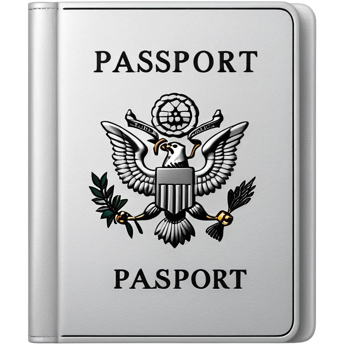 Pale silver passport emoji