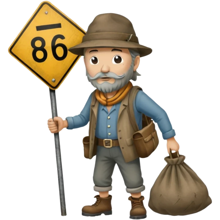 Road sign hobo emoji