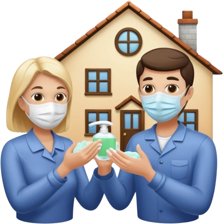 Give me emojis that represent corona-time safety rules such as: keep your distance, wear a mask, wash hands, avoid crowds, sanitize regularly, stay home, and no handshakes. Use only relevant emojis.  another except this   emoji