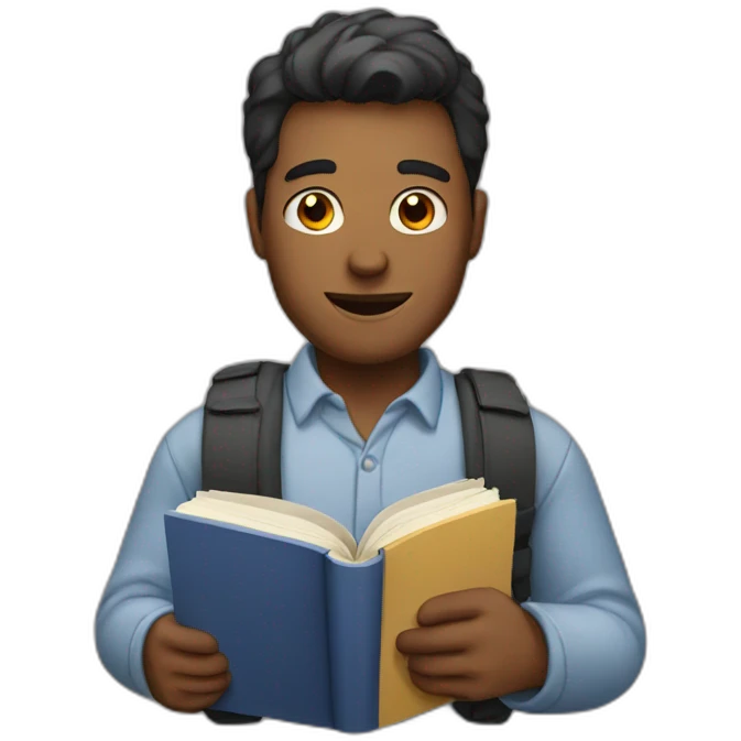 man holding a book emoji