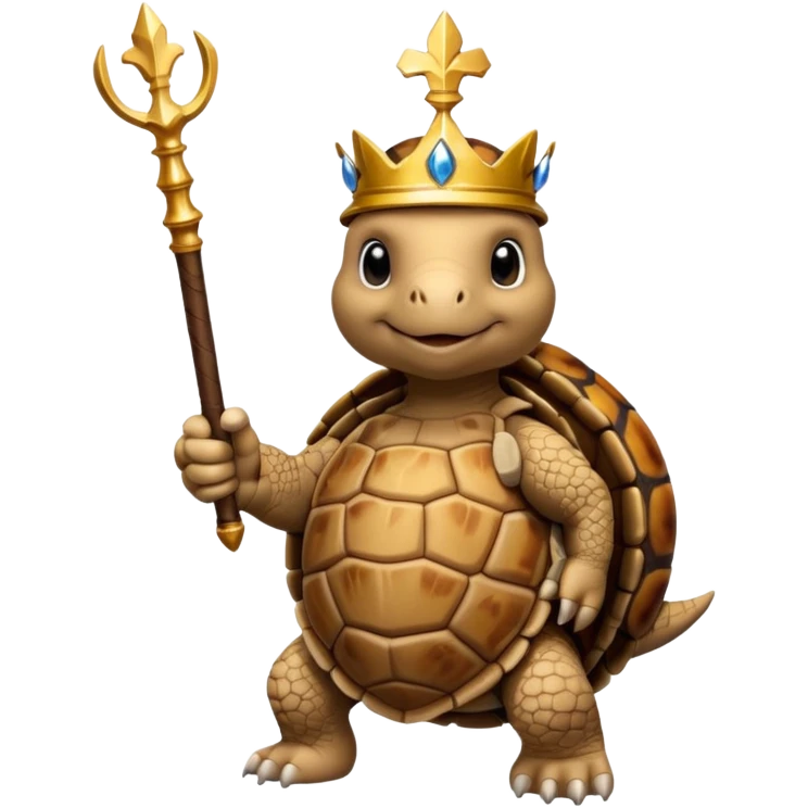royal staff tortiose with scepter in left hand emoji