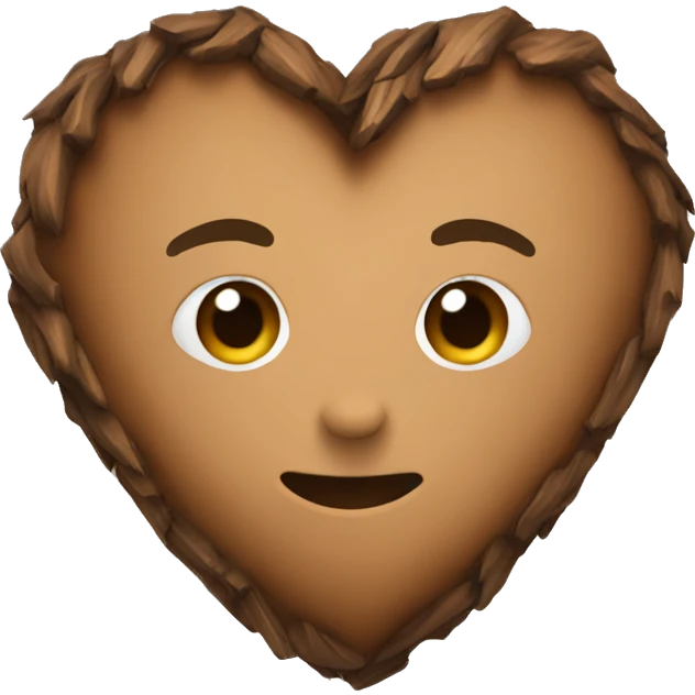 Pine heart brown  emoji