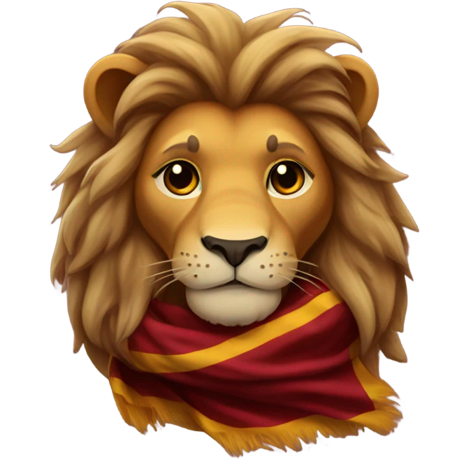 griffindor liok with hogwarts scarf emoji