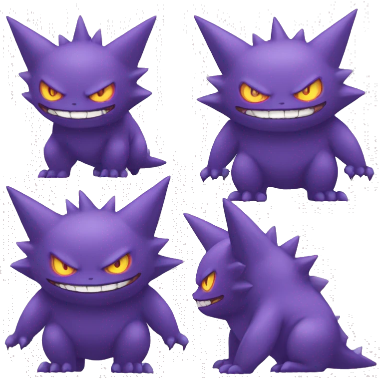  Gengar-Sableye-Genesect-Noibat Full body emoji