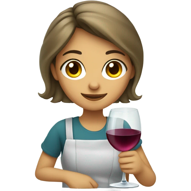 Girl cleaning wine glass  emoji