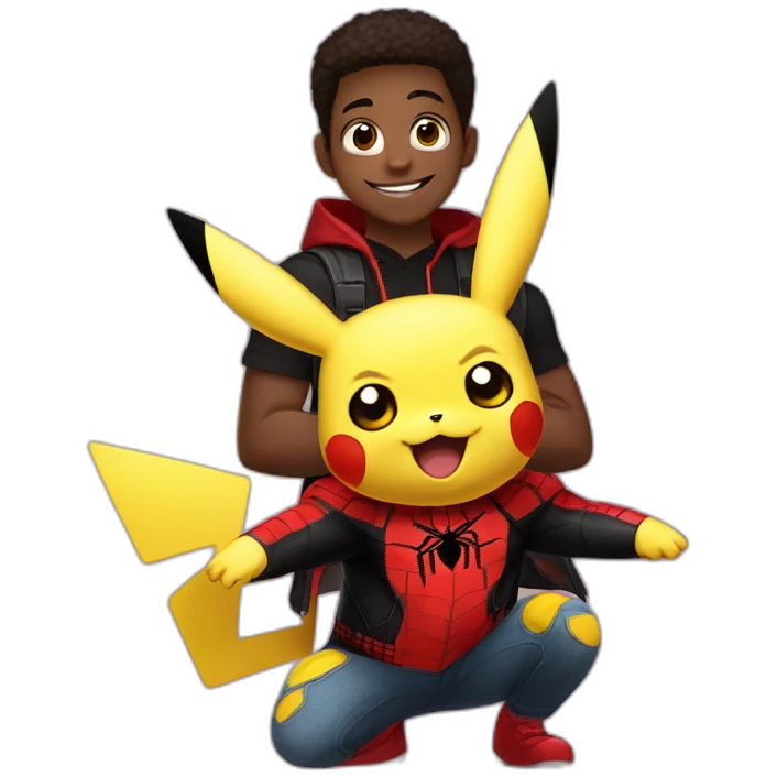 Pikachu and miles morales  emoji