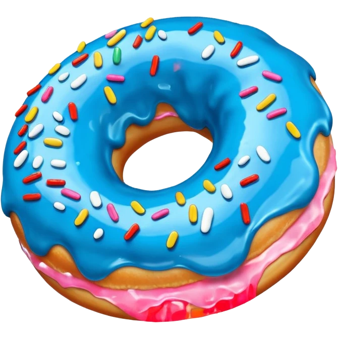 A donut with blue icing  emoji