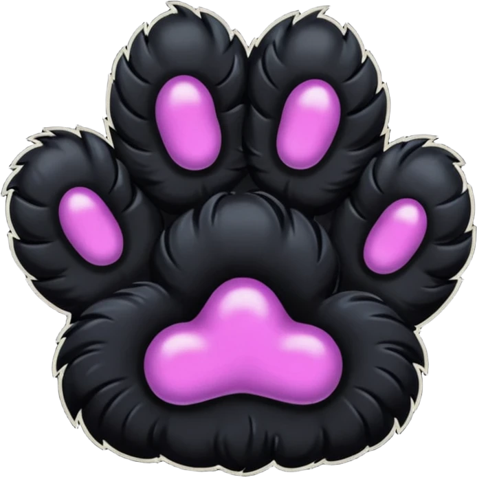 black cat's paw emoji