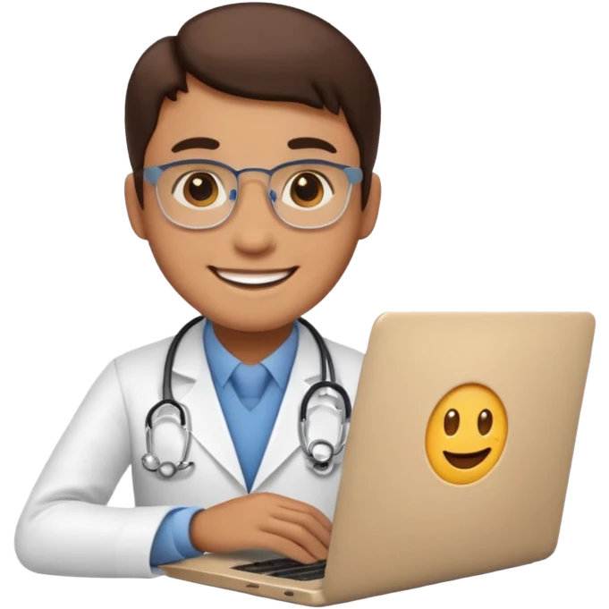 doctor emoji talking to programmer emoji with laptop emoji