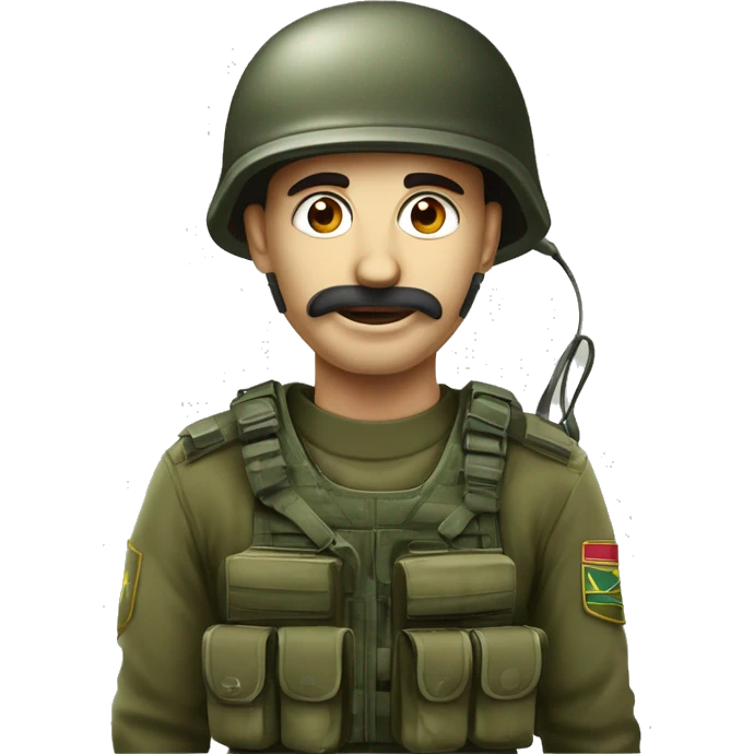 soldado com mascara de fatasma com fones tatico militar  emoji