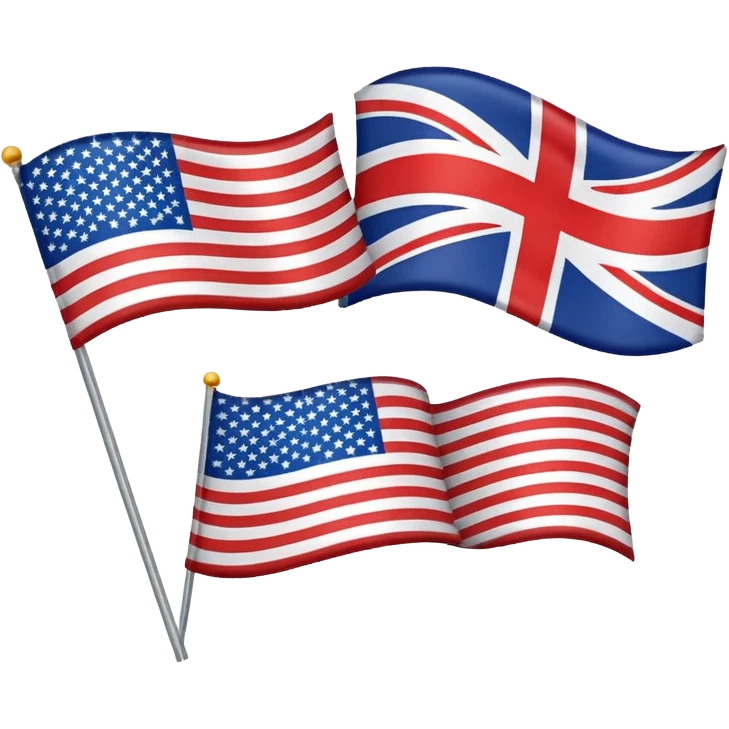 british and AMERICAN flags emoji