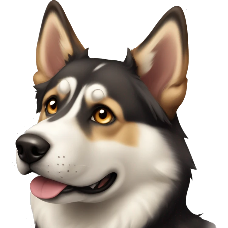 Husky mixed with German shepherd, brown with tan spots emoji