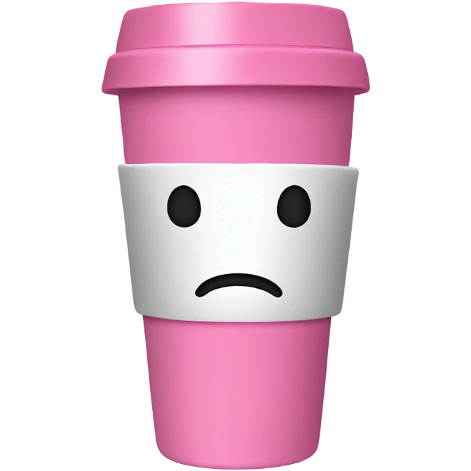 pink travel mug with a handle - no face emoji