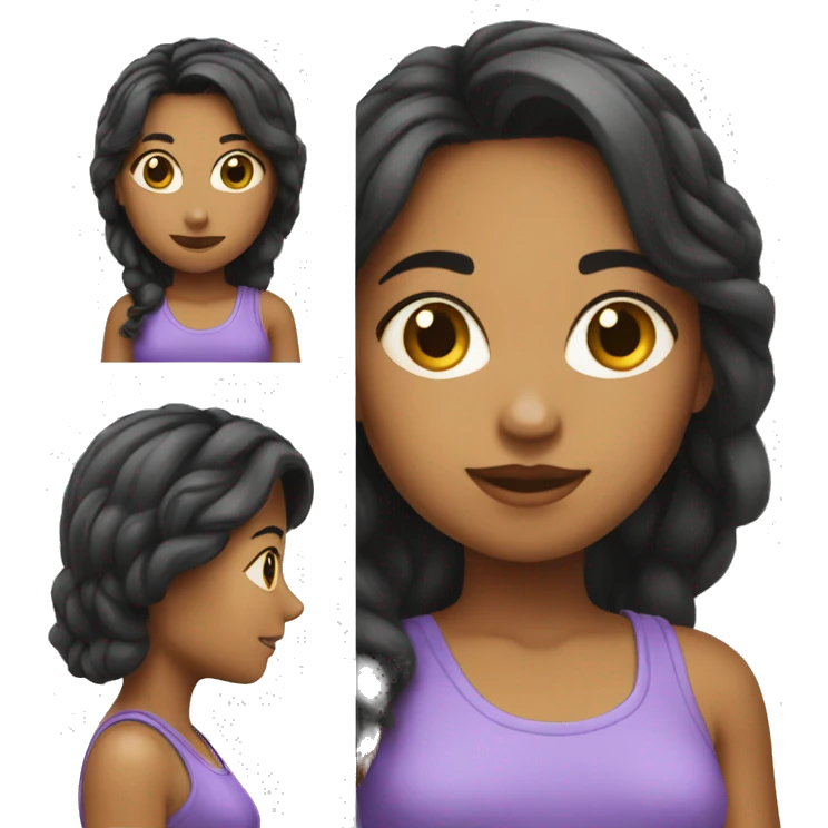 Menina cabelo cacheado emoji