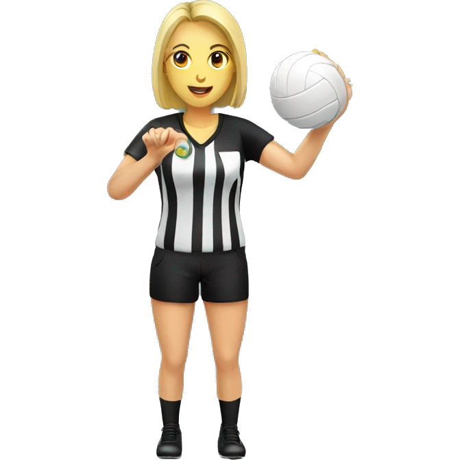 volleyball woman referee with whistle emoji